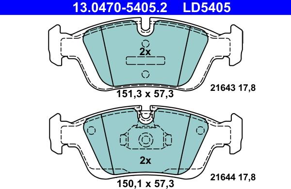 ATE 13.0470-5405.2 - Set placute frana,frana disc aaoparts.ro