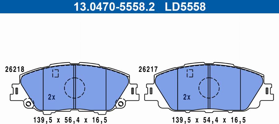 ATE 13.0470-5558.2 - Set placute frana,frana disc aaoparts.ro