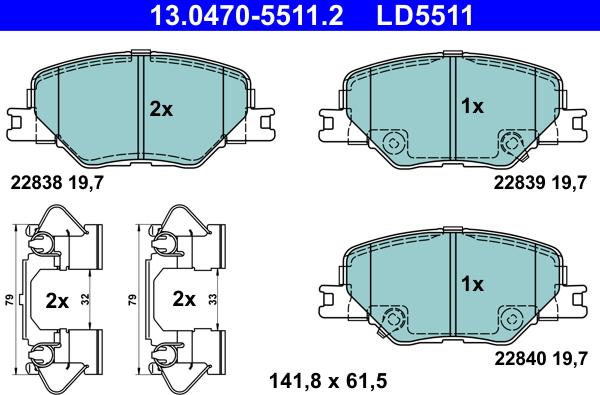 ATE 13.0470-5511.2 - Set placute frana,frana disc aaoparts.ro