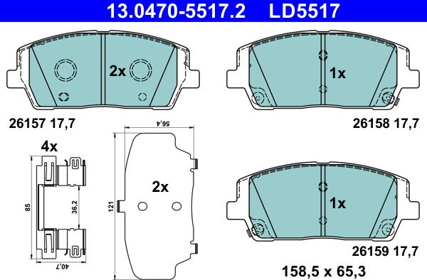 ATE 13.0470-5517.2 - Set placute frana,frana disc aaoparts.ro