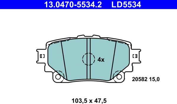 ATE 13.0470-5534.2 - Set placute frana,frana disc aaoparts.ro