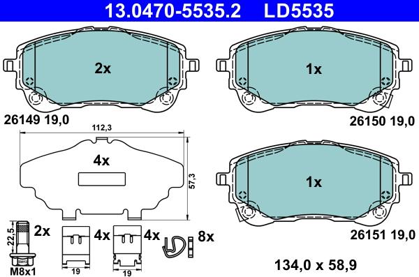 ATE 13.0470-5535.2 - Set placute frana,frana disc aaoparts.ro