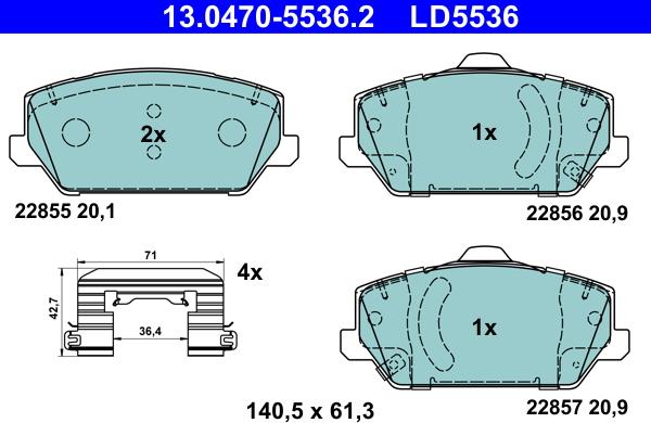 ATE 13.0470-5536.2 - Set placute frana,frana disc aaoparts.ro