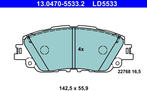 ATE 13.0470-5533.2 - Set placute frana,frana disc aaoparts.ro