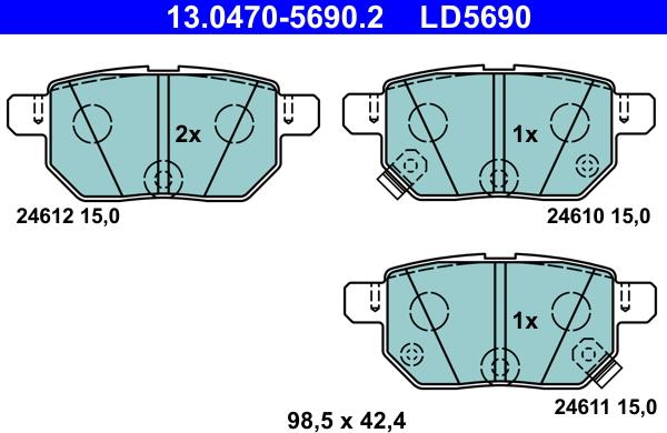 ATE 13.0470-5690.2 - Set placute frana,frana disc aaoparts.ro