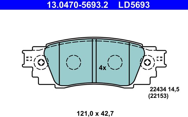 ATE 13.0470-5693.2 - Set placute frana,frana disc aaoparts.ro