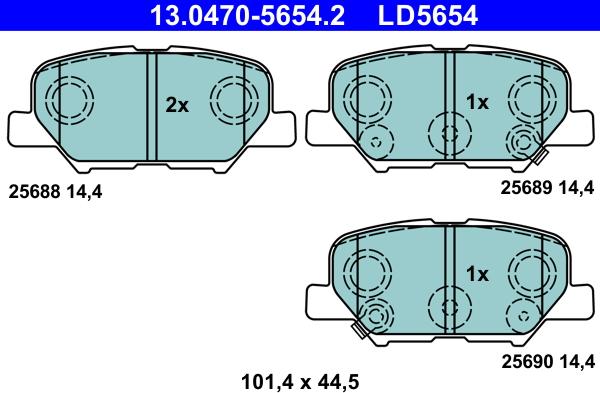 ATE 13.0470-5654.2 - Set placute frana,frana disc aaoparts.ro