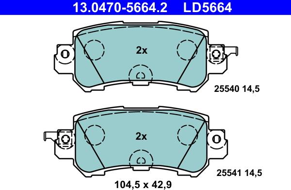 ATE 13.0470-5664.2 - Set placute frana,frana disc aaoparts.ro