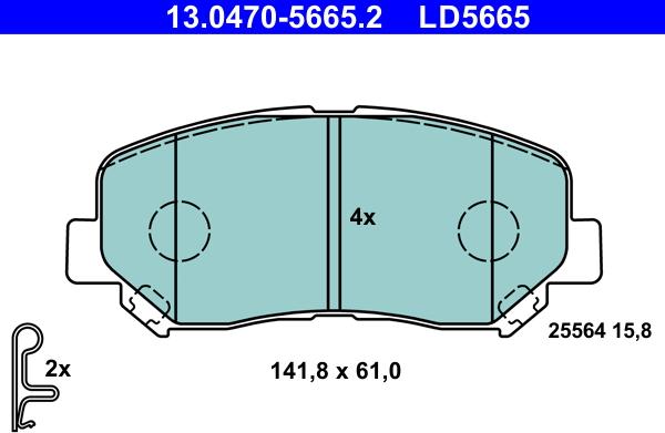 ATE 13.0470-5665.2 - Set placute frana,frana disc aaoparts.ro