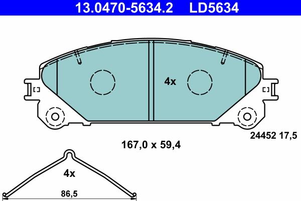 ATE 13.0470-5634.2 - Set placute frana,frana disc aaoparts.ro