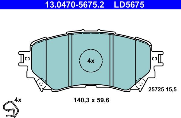 ATE 13.0470-5675.2 - Set placute frana,frana disc aaoparts.ro