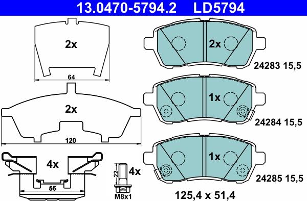 ATE 13.0470-5794.2 - Set placute frana,frana disc aaoparts.ro