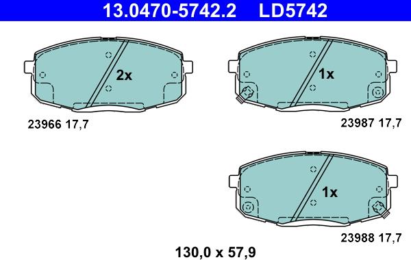 ATE 13.0470-5742.2 - Set placute frana,frana disc aaoparts.ro