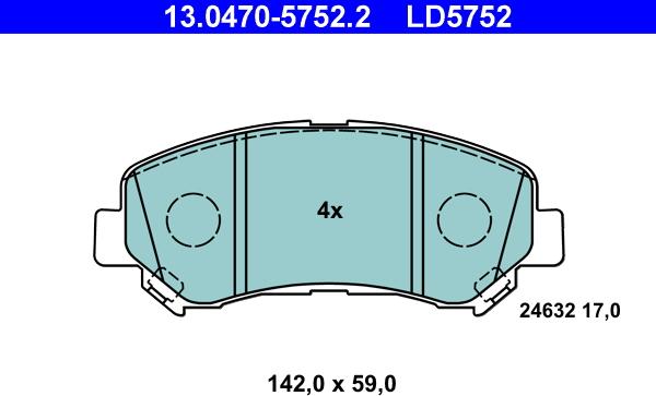 ATE 13.0470-5752.2 - Set placute frana,frana disc aaoparts.ro