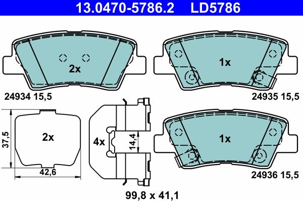 ATE 13.0470-5786.2 - Set placute frana,frana disc aaoparts.ro