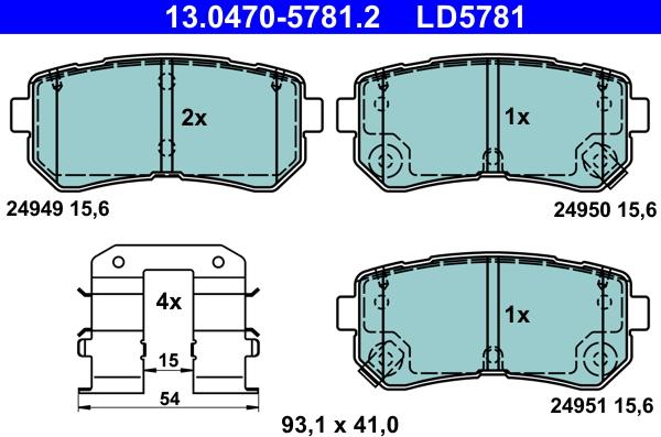 ATE 13.0470-5781.2 - Set placute frana,frana disc aaoparts.ro