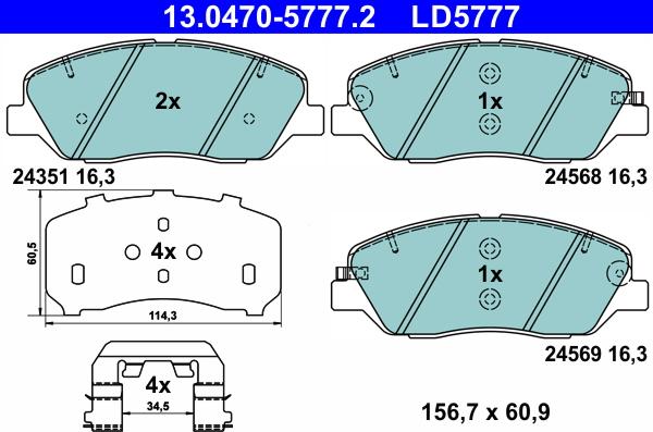 ATE 13.0470-5777.2 - Set placute frana,frana disc aaoparts.ro