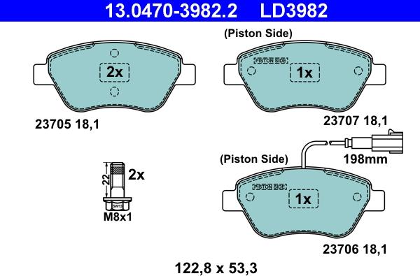 ATE 13.0470-3982.2 - Set placute frana,frana disc aaoparts.ro