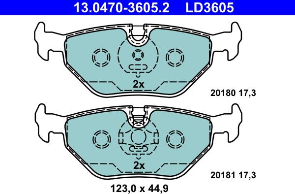 ATE 13.0470-3605.2 - Set placute frana,frana disc aaoparts.ro