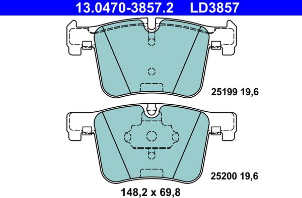 ATE 13.0470-3857.2 - Set placute frana,frana disc aaoparts.ro