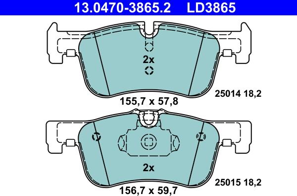 ATE 13.0470-3865.2 - Set placute frana,frana disc aaoparts.ro