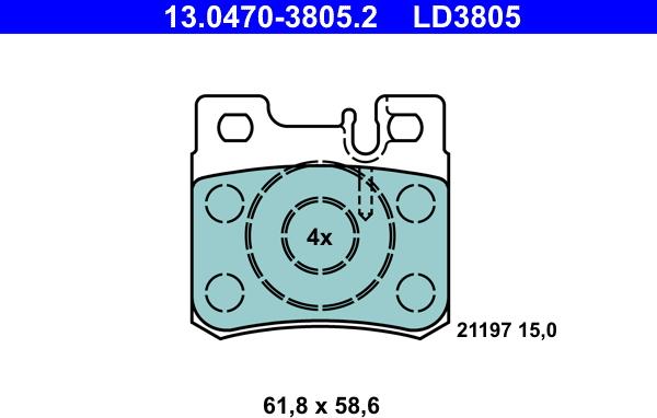 ATE 13.0470-3805.2 - Set placute frana,frana disc aaoparts.ro