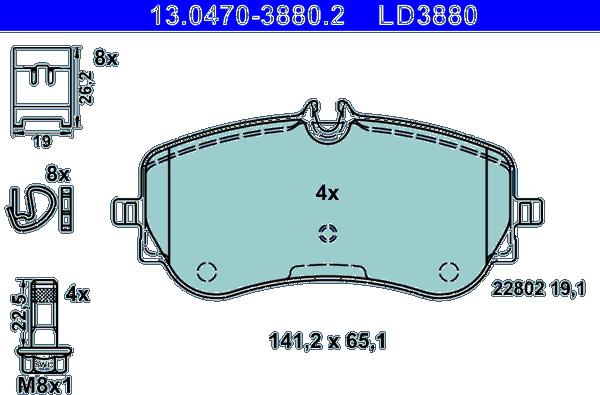 ATE 13.0470-3880.2 - Set placute frana,frana disc aaoparts.ro