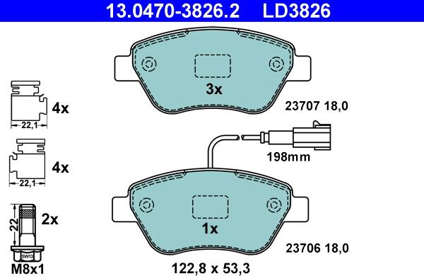 ATE 13.0470-3826.2 - Set placute frana,frana disc aaoparts.ro