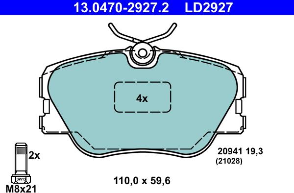 ATE 13.0470-2927.2 - Set placute frana,frana disc aaoparts.ro