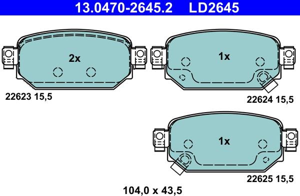 ATE 13.0470-2645.2 - Set placute frana,frana disc aaoparts.ro