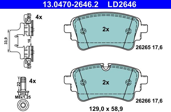 ATE 13.0470-2646.2 - Set placute frana,frana disc aaoparts.ro