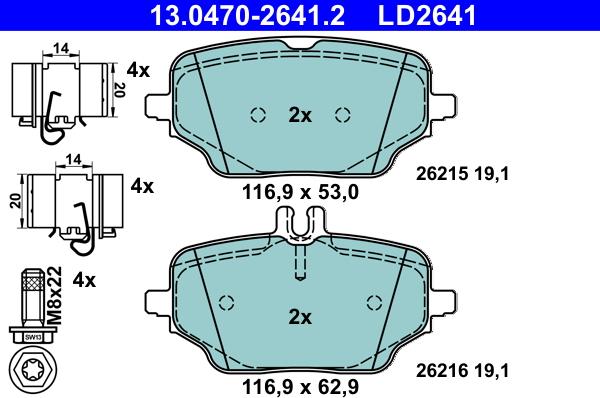 ATE 13.0470-2641.2 - Set placute frana,frana disc aaoparts.ro