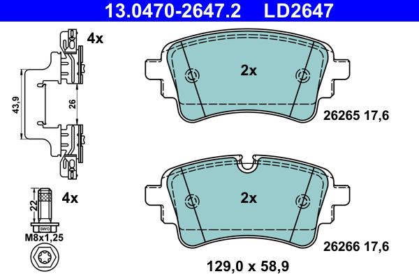 ATE 13.0470-2647.2 - Set placute frana,frana disc aaoparts.ro