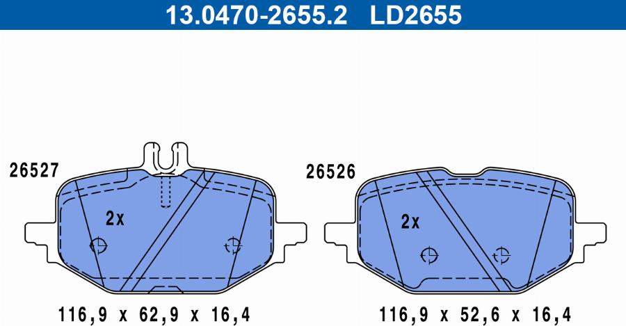 ATE 13.0470-2655.2 - Set placute frana,frana disc aaoparts.ro