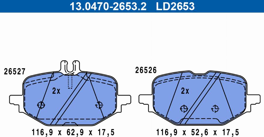 ATE 13.0470-2653.2 - Set placute frana,frana disc aaoparts.ro