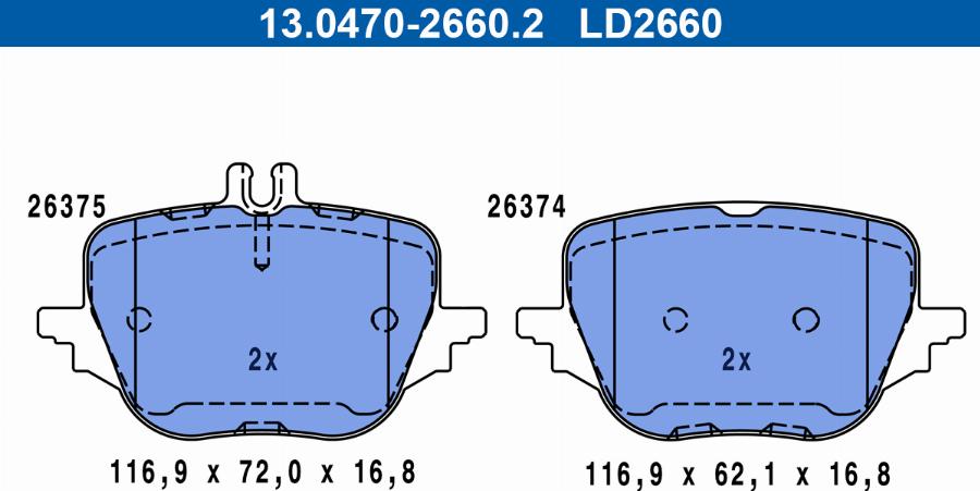 ATE 13.0470-2660.2 - Set placute frana,frana disc aaoparts.ro