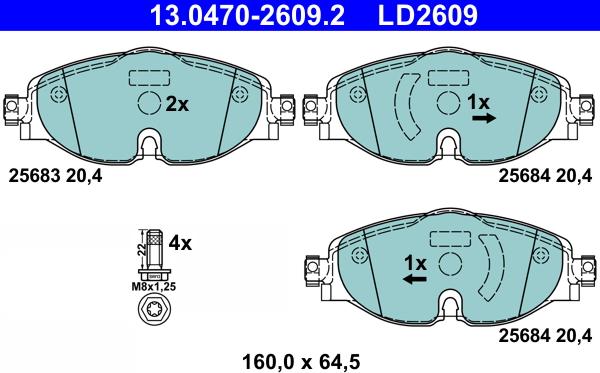 ATE 13.0470-2609.2 - Set placute frana,frana disc aaoparts.ro