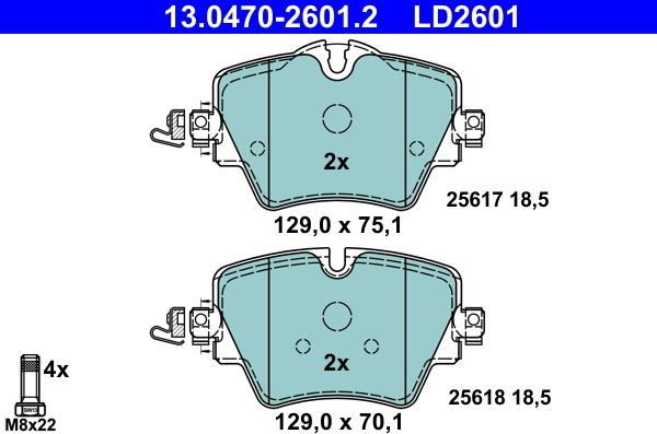 ATE 13.0470-2601.2 - Set placute frana,frana disc aaoparts.ro