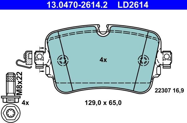 ATE 13.0470-2614.2 - Set placute frana,frana disc aaoparts.ro