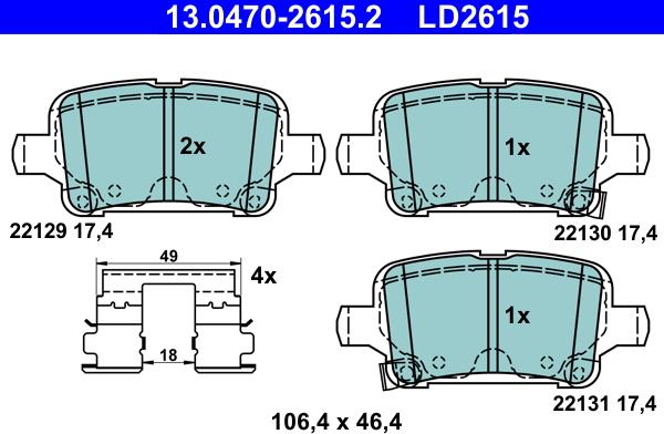 ATE 13.0470-2615.2 - Set placute frana,frana disc aaoparts.ro