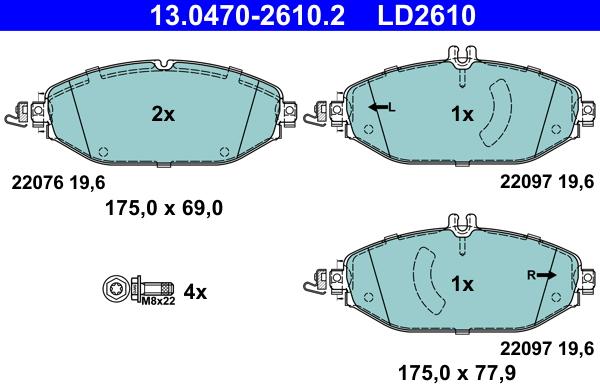 ATE 13.0470-2610.2 - Set placute frana,frana disc aaoparts.ro