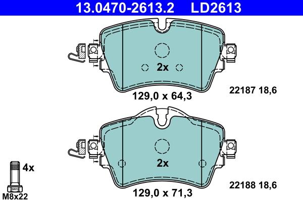 ATE 13.0470-2613.2 - Set placute frana,frana disc aaoparts.ro