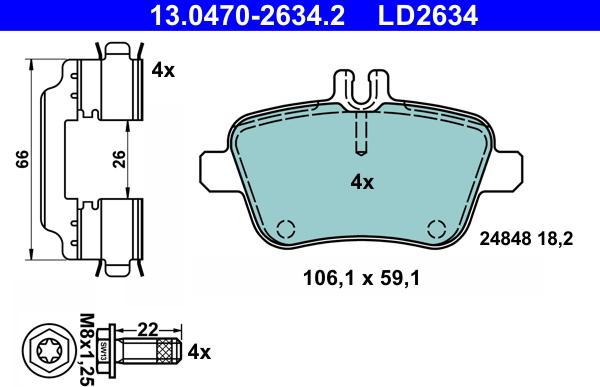 ATE 13.0470-2634.2 - Set placute frana,frana disc aaoparts.ro