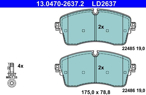 ATE 13.0470-2637.2 - Set placute frana,frana disc aaoparts.ro