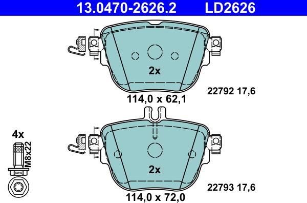 ATE 13.0470-2626.2 - Set placute frana,frana disc aaoparts.ro