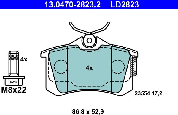 ATE 13.0470-2823.2 - Set placute frana,frana disc aaoparts.ro