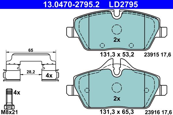 ATE 13.0470-2795.2 - Set placute frana,frana disc aaoparts.ro