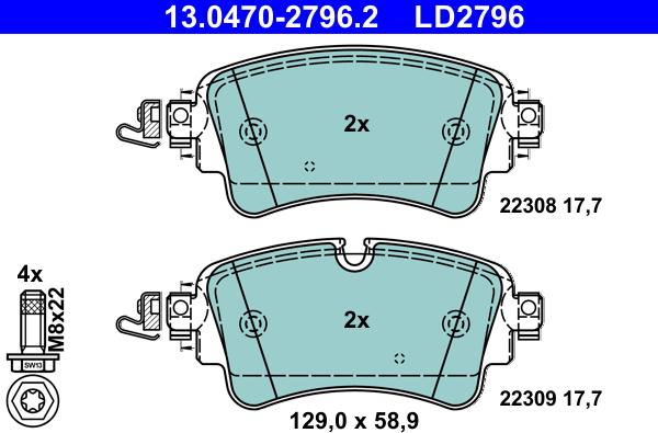 ATE 13.0470-2796.2 - Set placute frana,frana disc aaoparts.ro