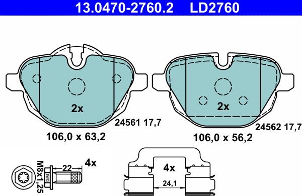 ATE 13.0470-2760.2 - Set placute frana,frana disc aaoparts.ro