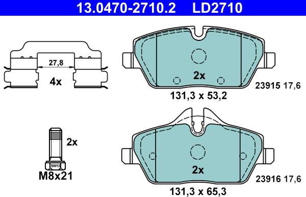 ATE 13.0470-2710.2 - Set placute frana,frana disc aaoparts.ro